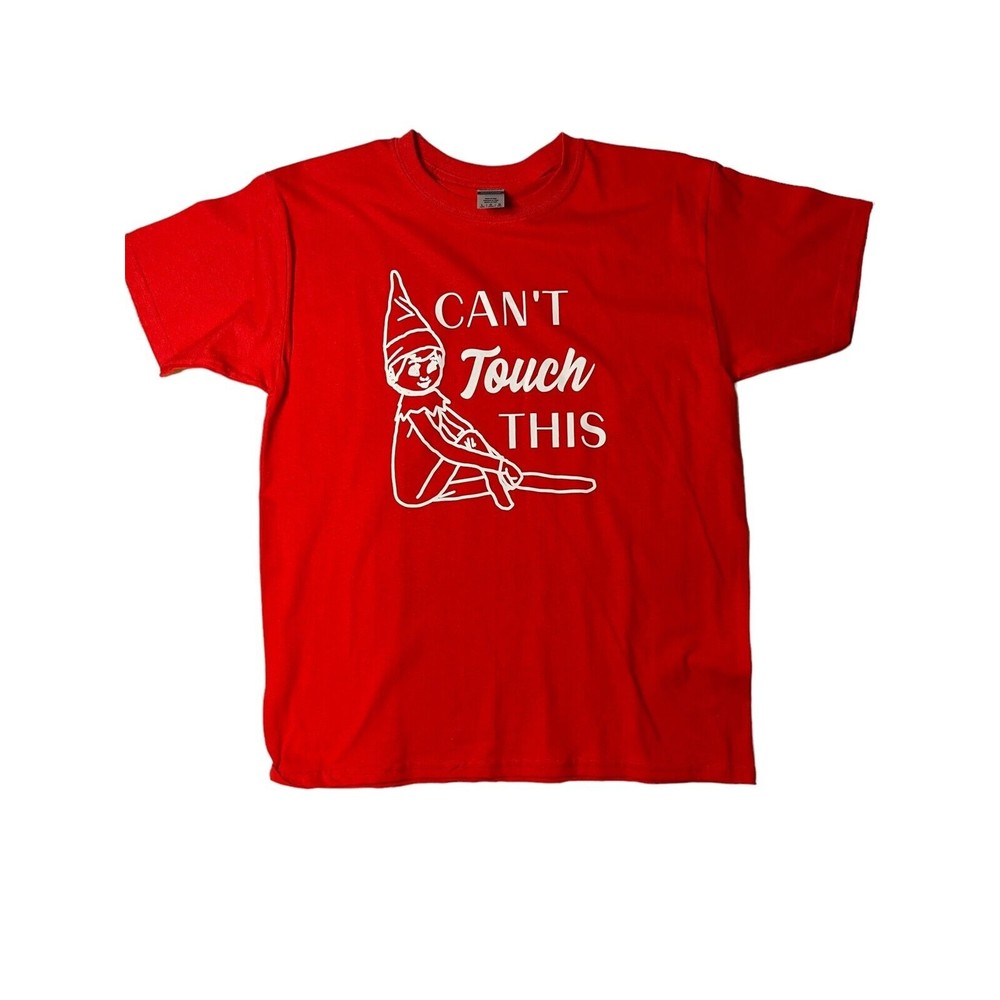 Christmas Tee Youth Large Can’t Touch‎ T-shirt Unisex Red Softsyle